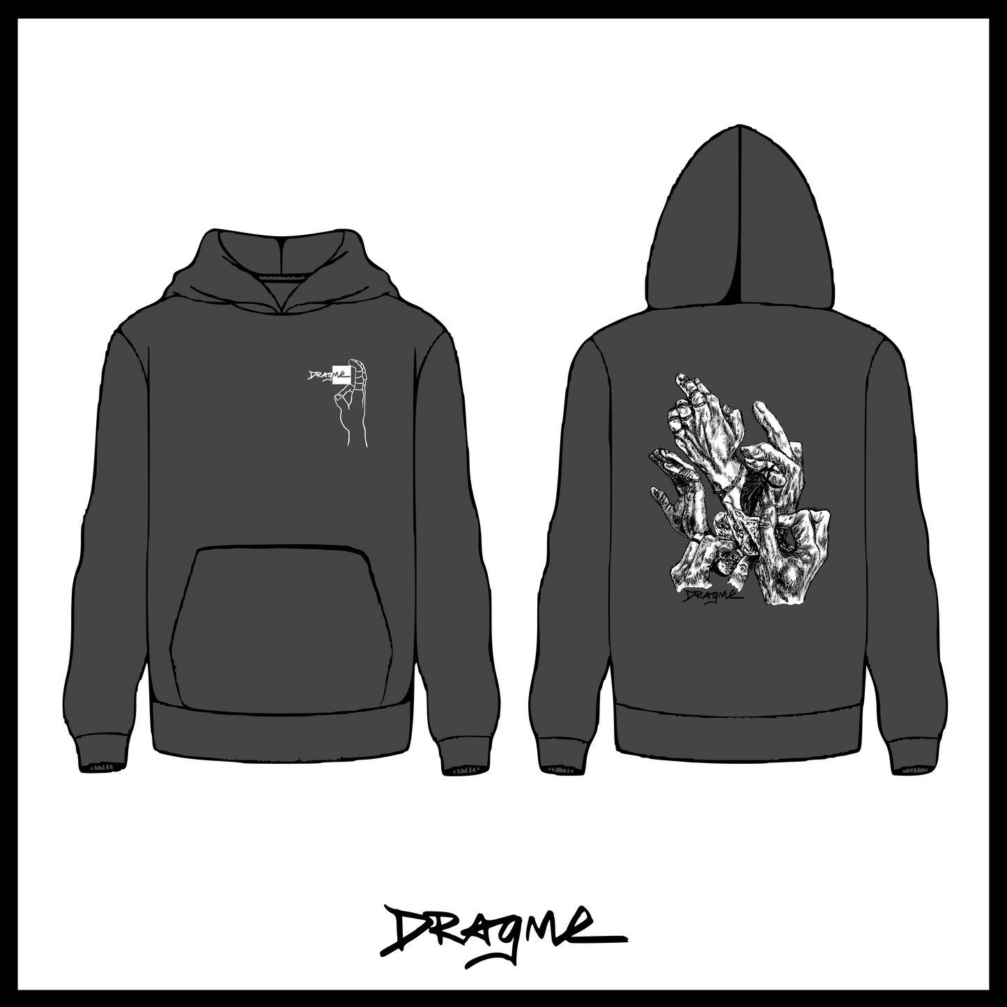 Aesthetic Tape Hoodie - Pigment Black