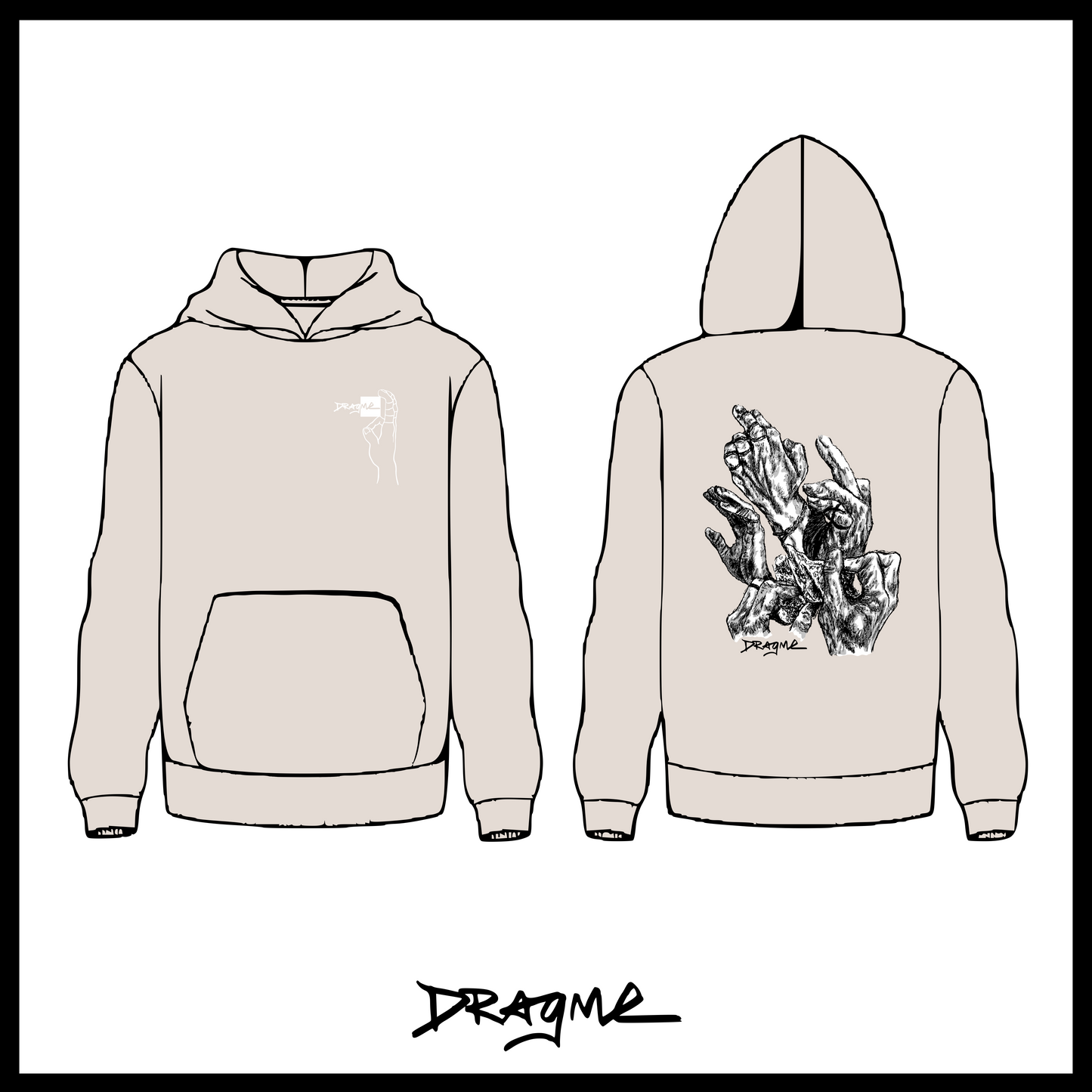 Aesthetic Tape Hoodie - Ivory