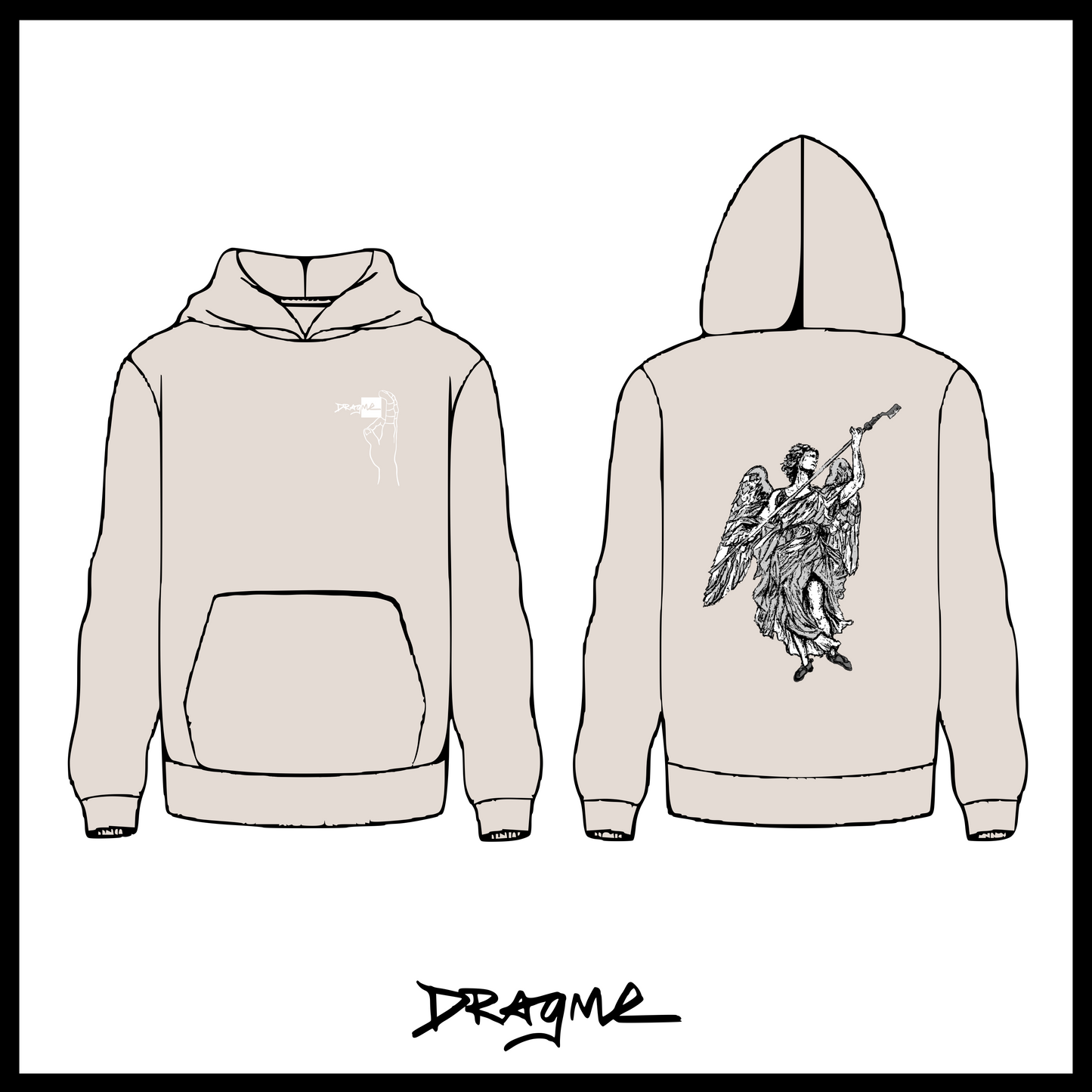 Brush Angel 02 Hoodie - Ivory