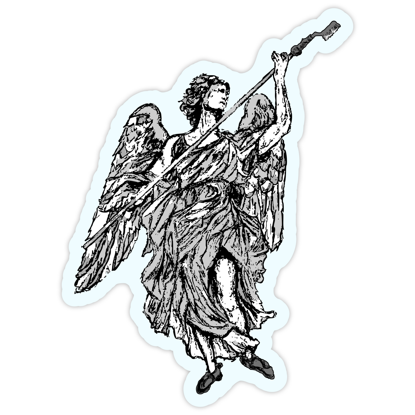 Brush Angel Sticker