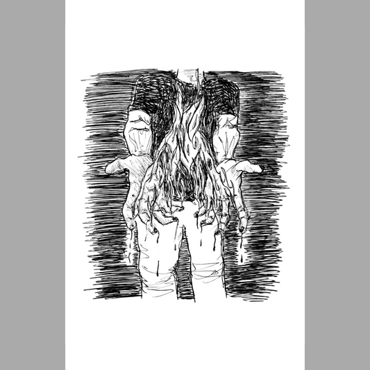 Fingies on Fire - Paper Print