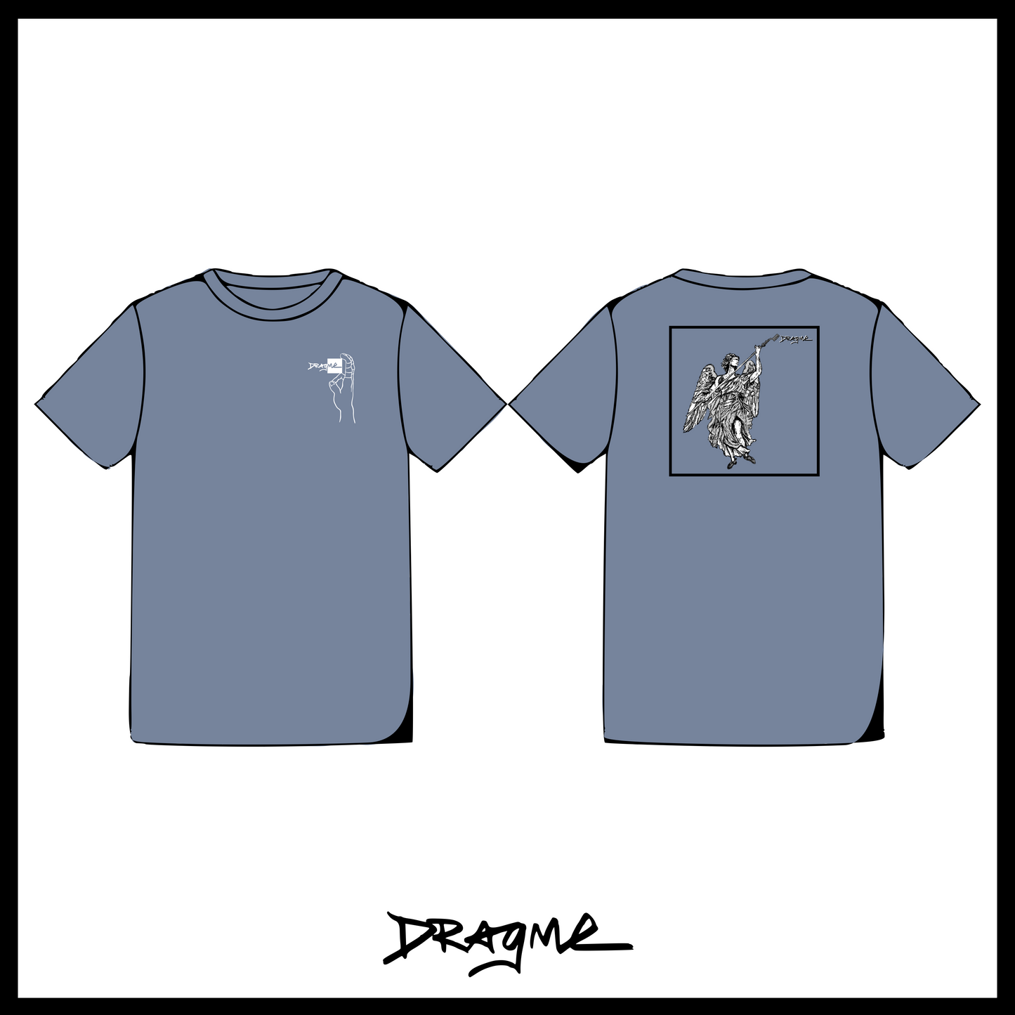 Brush Angel 01 T-Shirt - Washed Denim