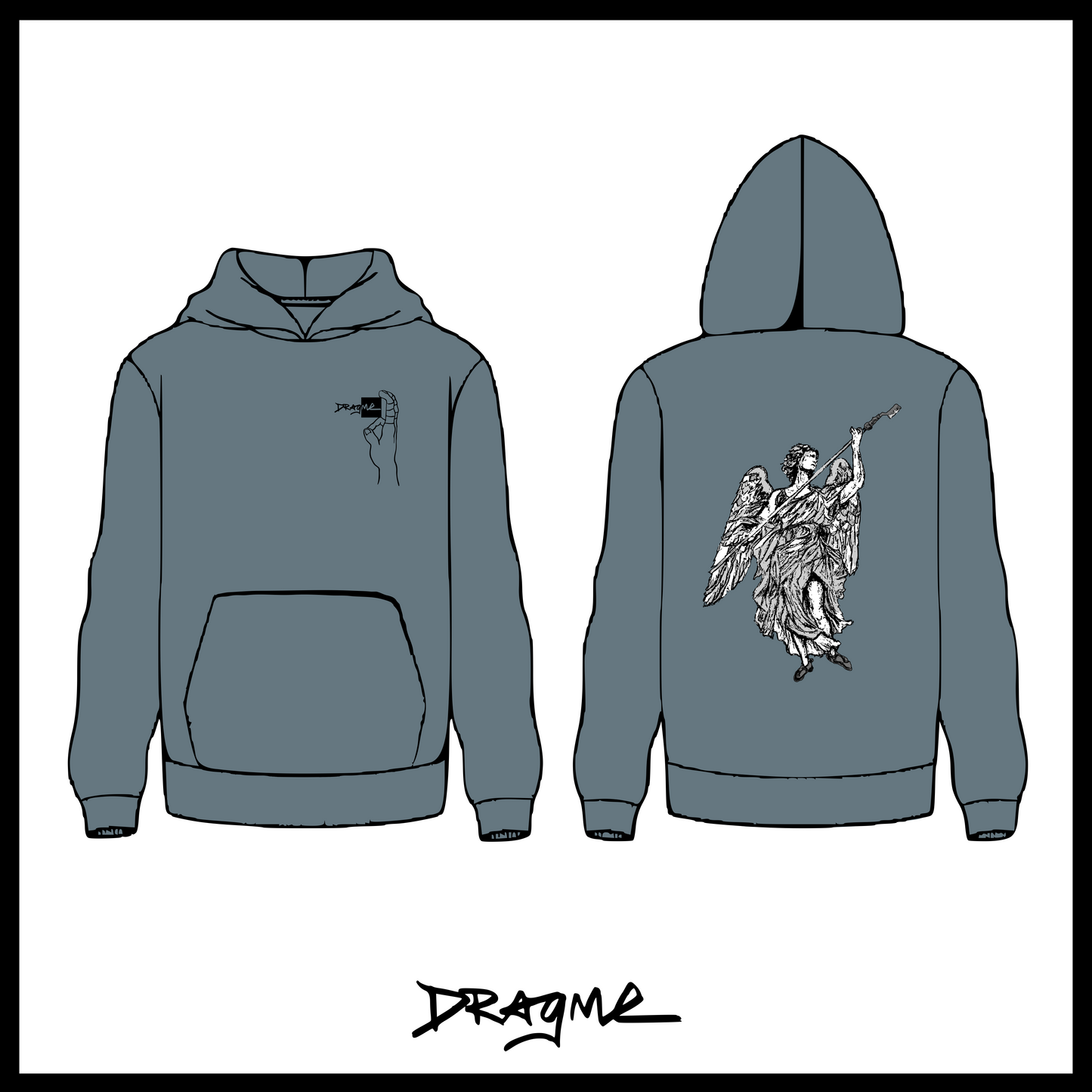 Brush Angel 02 Hoodie - Blue Magic