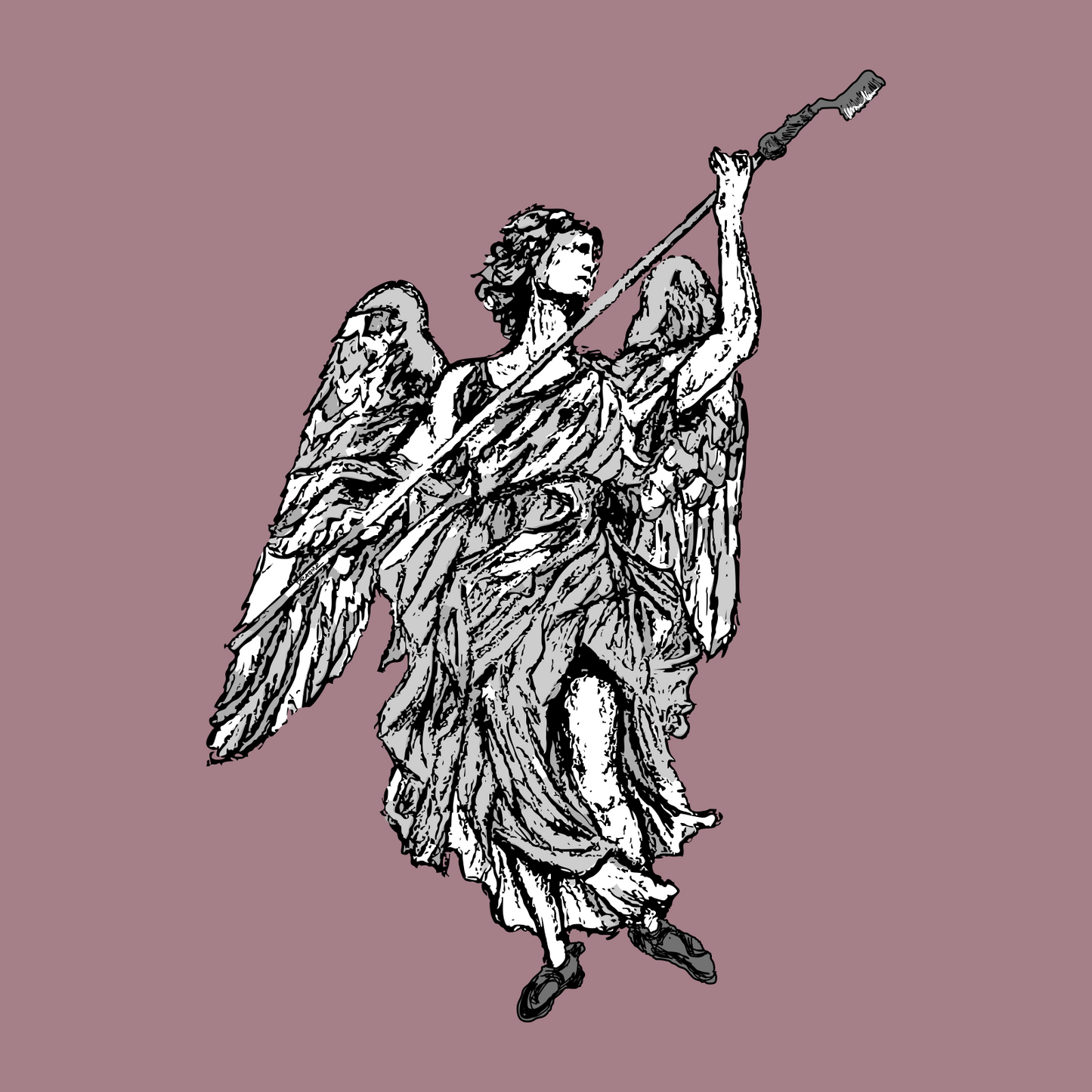 Brush Angel 02 Hoodie - Orchid