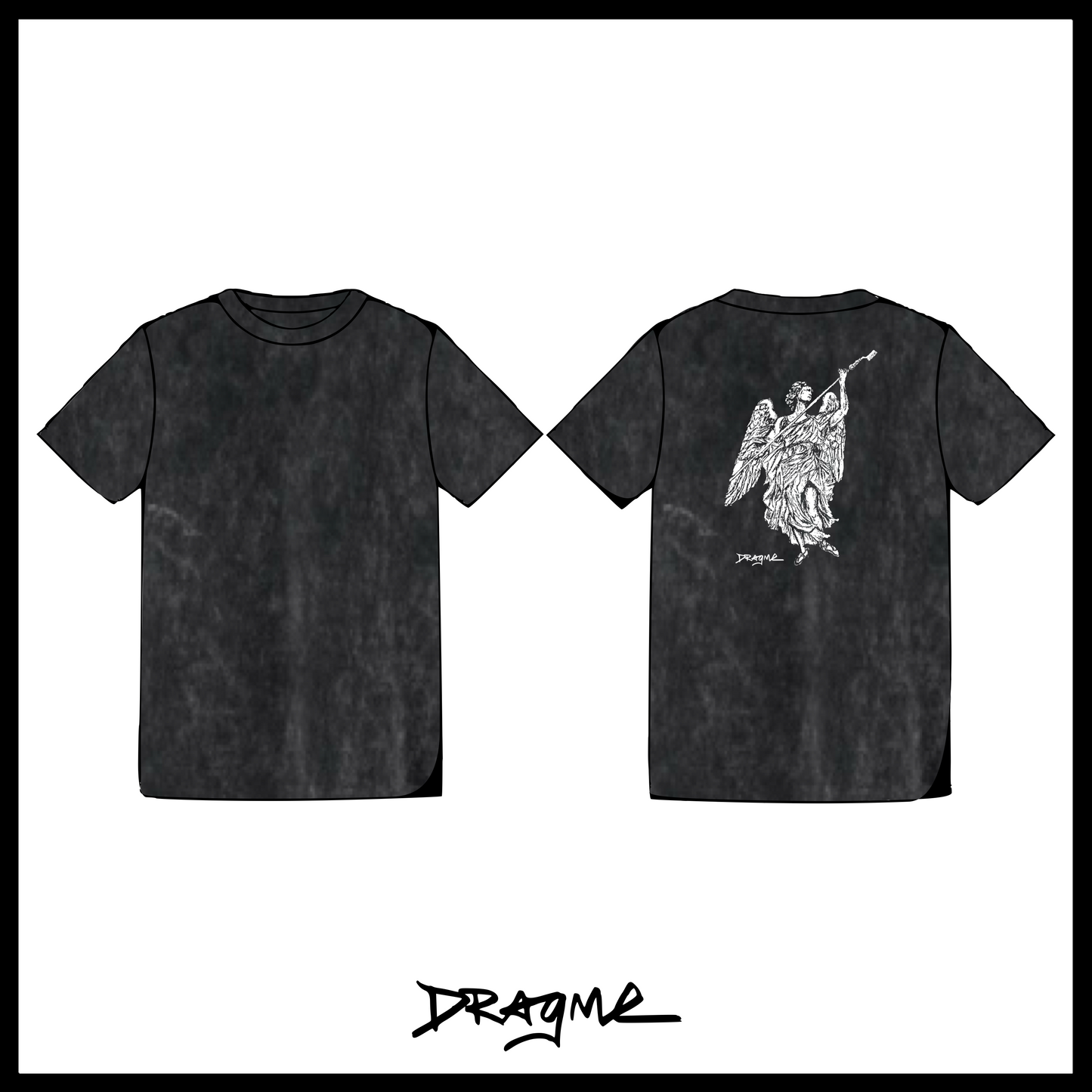 Brush Angel 03 T-Shirt (Glow) - Charcoal Mineral Wash