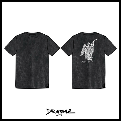 Brush Angel 03 T-Shirt (Glow) - Charcoal Mineral Wash