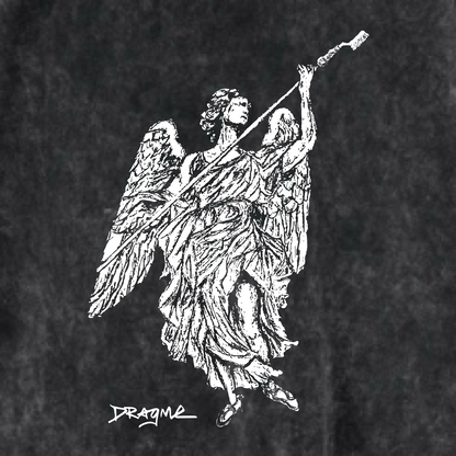 Brush Angel 03 T-Shirt (Glow) - Charcoal Mineral Wash
