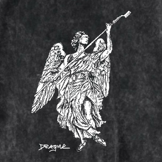 Brush Angel 03 T-Shirt (Glow) - Charcoal Mineral Wash