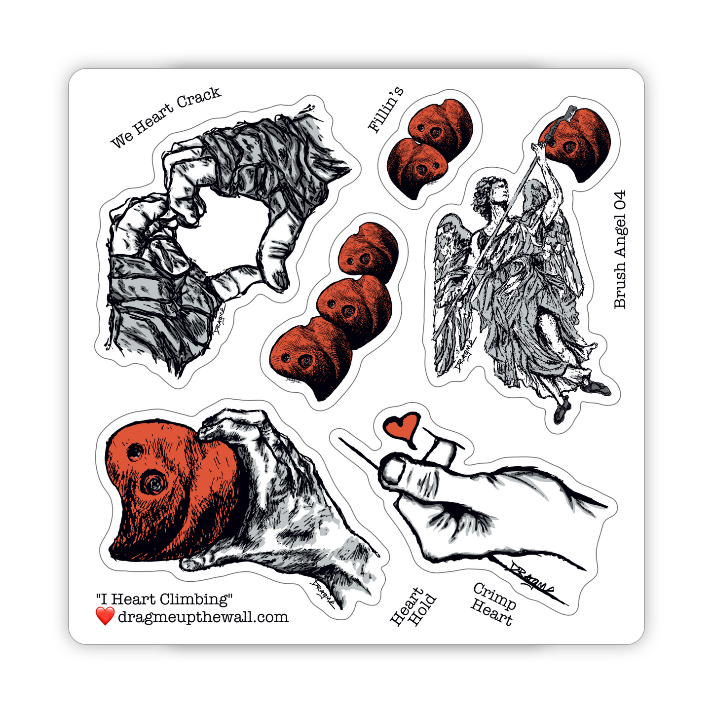 * I Heart Climbing Sticker Sheet